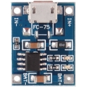 Cargador Micro USB para baterías de Litio 4.5-5.5v. a 5v. 25x19mm