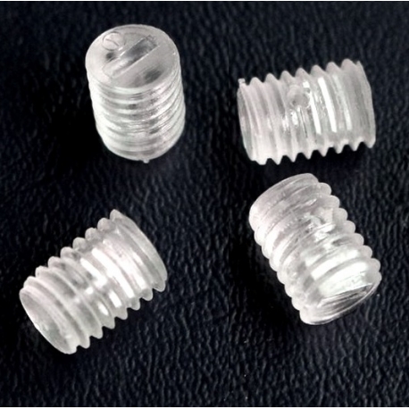 Prisioneros Espárrago allen Nylon M3 Transparente con extremo biselado hueco