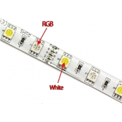 Tiras flexible Siliconada RGBW IP20 de 60 Led, 12v
