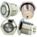 Pulsadores de panel Anti vandalos con Led Anillo 16mm 1C