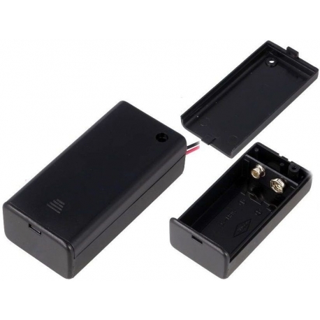 Portapilas con tapa Baterías 9v, 6F22