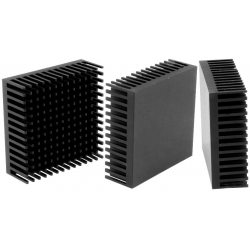 Disipador Térmico de Púas Anodizado en Negro de 46x46x16.51mm