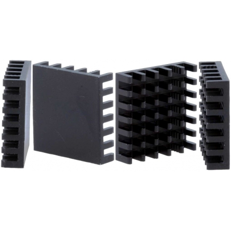 Disipador Térmico de puas Anodizado Negro 23x23mm