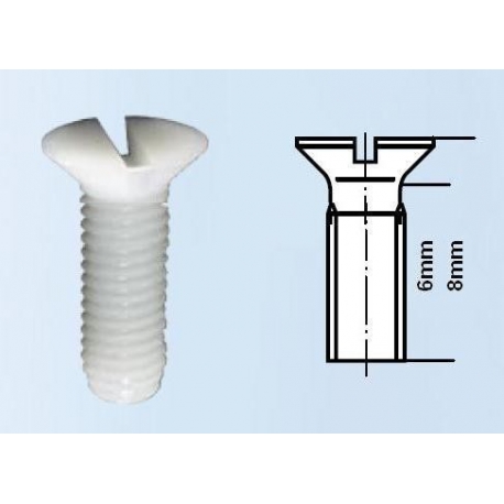Tornillos de Nylon M6 x 8mm