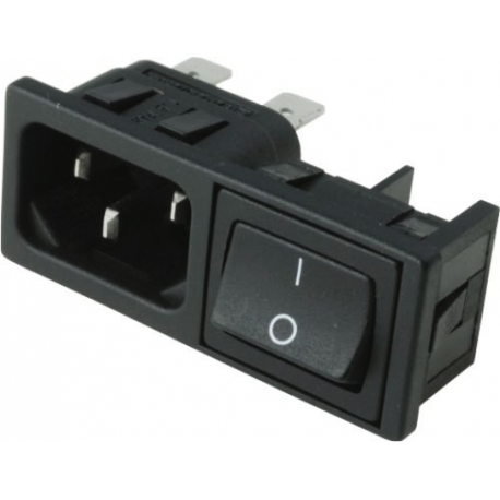 Base enchufe IEC-C14 macho con interruptor