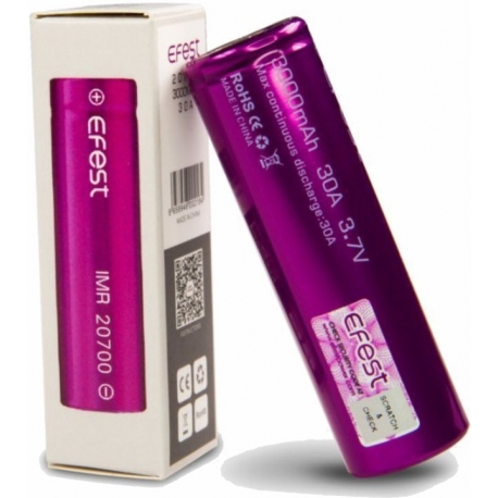 Baterías de Litio 20700 3.7v 3.000mA Efest 30A