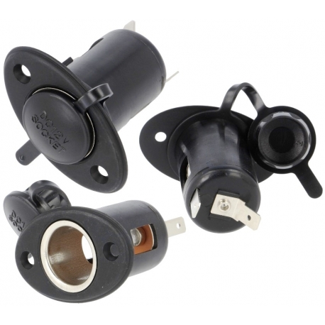 Base Conector Mechero Hembra con Tapa 12v