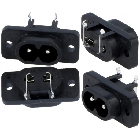 Base enchufe IEC C8 hembra PCB Schurter