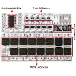 PCM 5S para Baterías de LiFePo 16v.50-100A