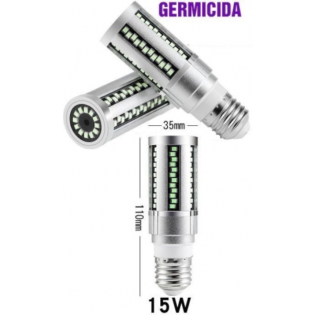 Lámparas E27 con Led UV Ultravioleta, Germicida de 15w