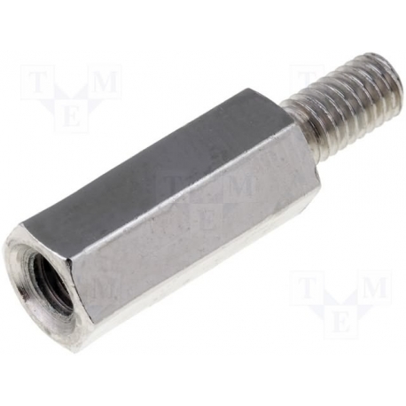 Separador hexagonal metálico M4 en un lado 10-12mm