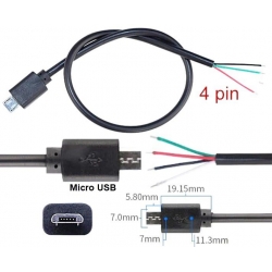 Adaptador Micro USB 2.0 Macho a Cable 4 pin