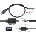 Adaptador Micro USB 2.0 Macho a Cable 4 pin