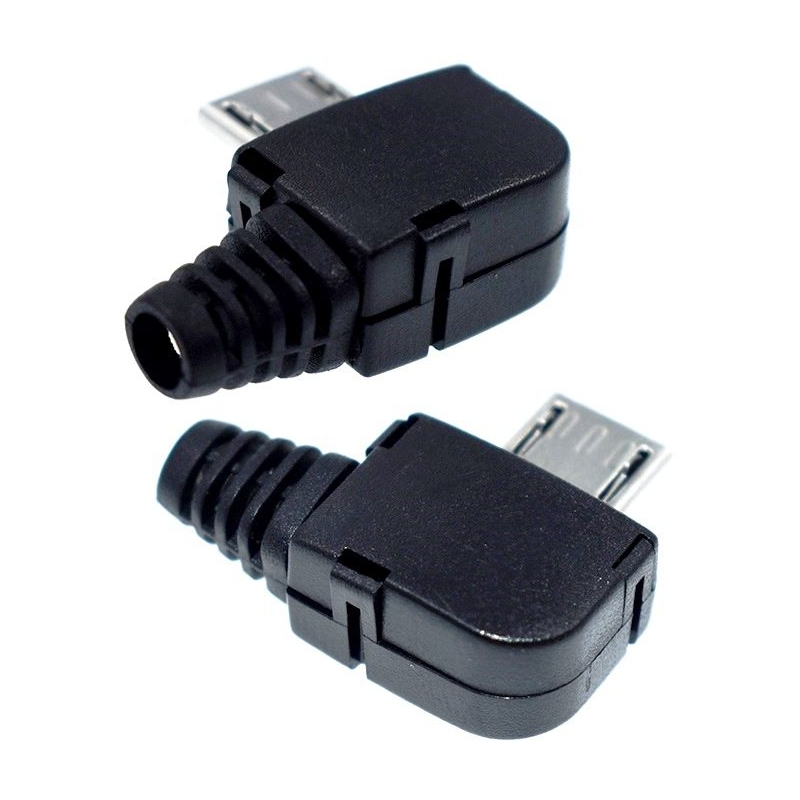 Tranquilizar Regan medallista Conector Micro USB OTG Macho 5 pin Angular Negro