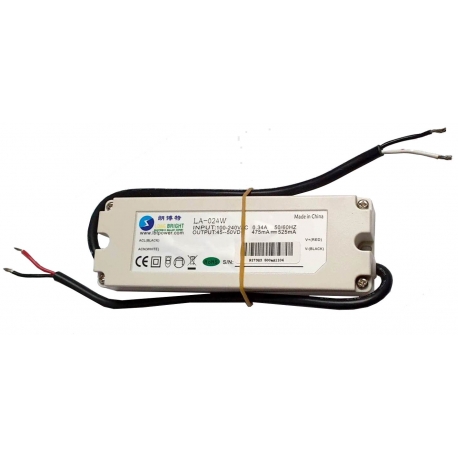 Driver Led LA024W 100-240v ac, 24w, 45-50v 500mA