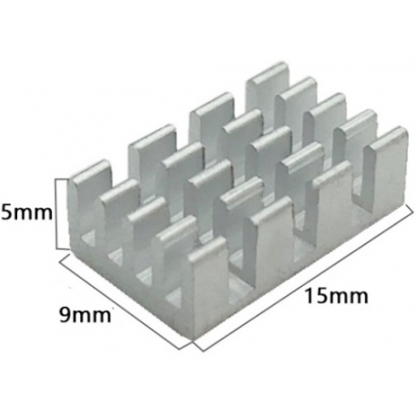 Disipador Térmico de púas de Aluminio 15x9x5mm