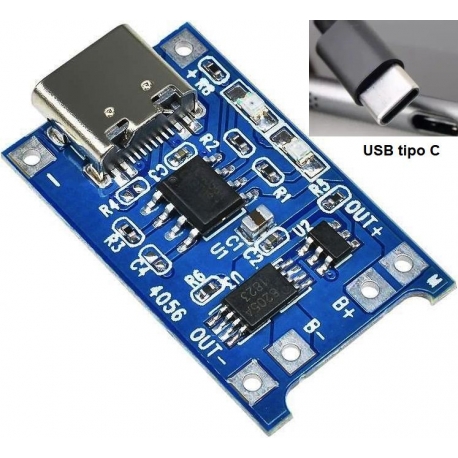 Cargador USB-C para baterías de Litio 5v. 1.2A