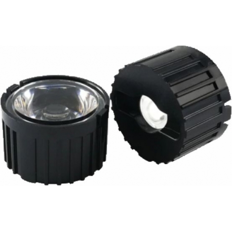 Reflector Negro con Lente de 20mm Transparentes para Led Lumiled, Luxeon, Edison.