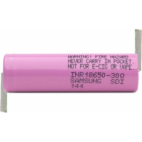 Bateria INR18650 30Q Lenguetas para Pack