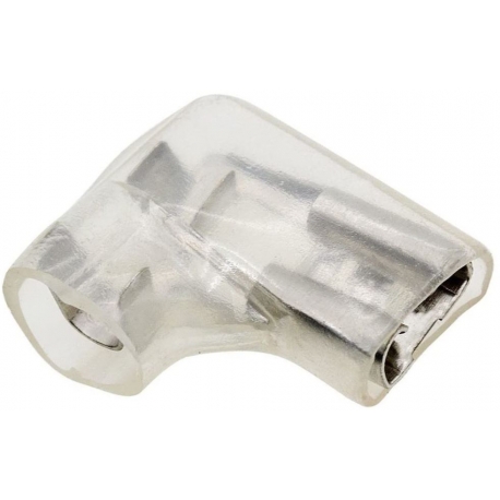 Conector Faston Hembra Acodado 6.3mm con Funda