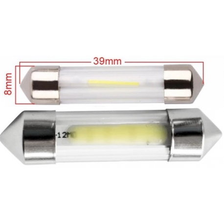 Bombillas Festoon Cob 12 Chip LED de 8x39mm