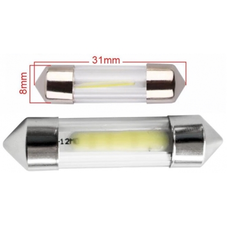 Bombillas Festoon Cob 12 Chip LED de 8x31mm