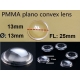Lente acrílica 13x2.3mm P.F.25mm