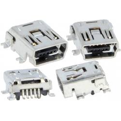 Conector Mini USB-B Hembra PCB SMD 5 pin 1000Z