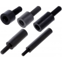 Separador tubular M3 Nylon Negro rosca lateral