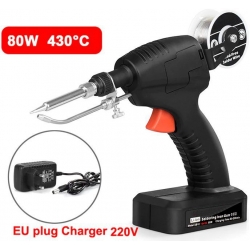 Soldador Pistola con aportación de estaño Sin Cables, 80w 12v.