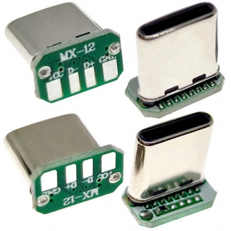 Conector USB-C Hembra Smd 4 pin vertical