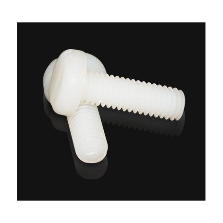 Tornillos de Nylon Blancos M2.5mm Din84 Flat