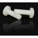 Tornillos de Nylon Blancos M2.5mm Din84 Flat