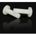 Tornillos de Nylon Blancos M2.5mm Din84 Flat