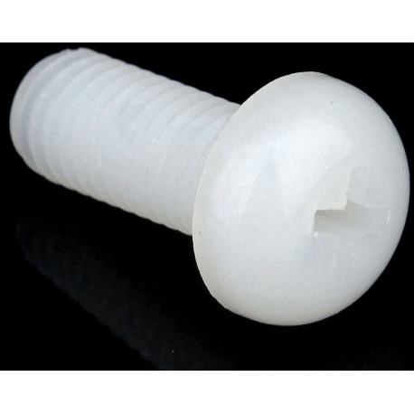 Tornillos de Nylon Blancos M2.5mm Din7985