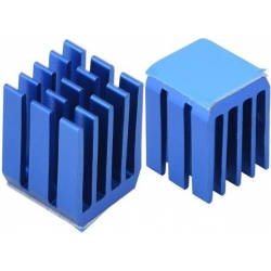 Mini Disipador Termico Aluminio de púas Azul 9x9x12mm