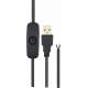 Conectores cableados USB con interruptor a cable 2 pin Negro