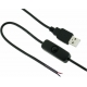 Conectores cableados USB con interruptor a cable 2 pin Negro