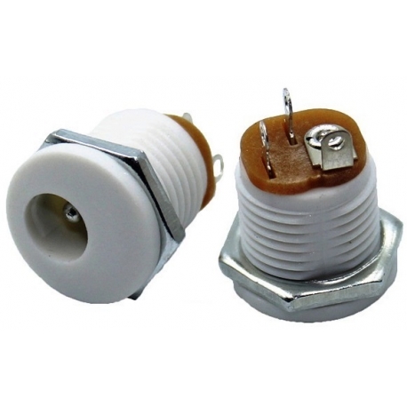Conectores Jack de Alimentación Panel 5.5x2.1mm Blanco