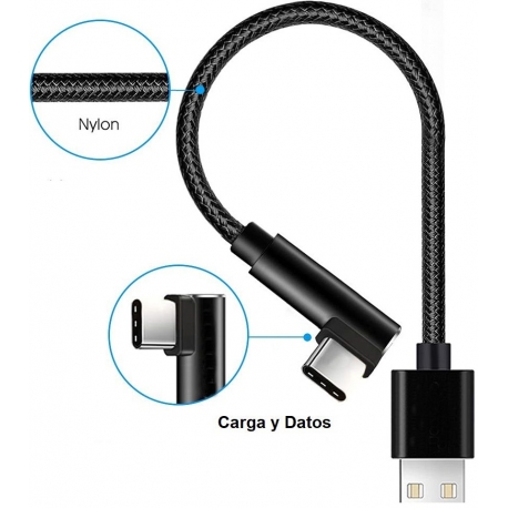 Adaptador USB Macho-USB-C acodado