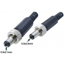 Conector Jack macho 5.5-2.1/2.5mm con tuerca de bloqueo