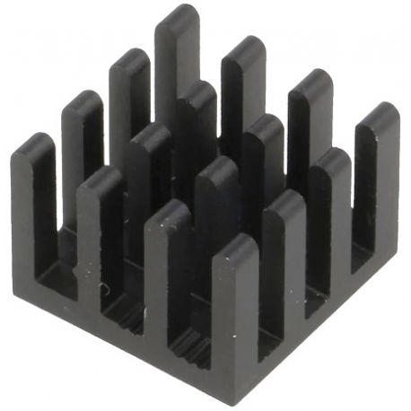 Disipador Térmico de puas Anodizado Negro 14x14x10mm