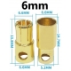 Conector Power 6mm Gold Plate