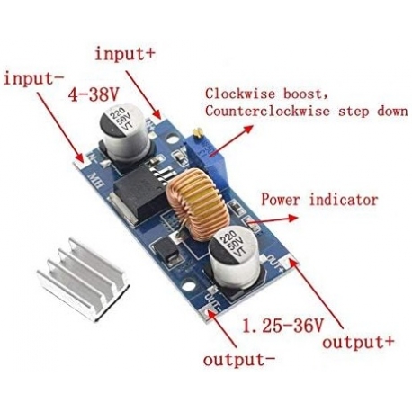 Fuente Dc-Dc XL4015 4-38V a 1.25-36V 25w