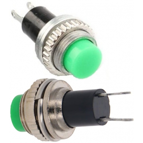 Pulsadores de Panel 25x10mm Verde