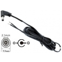 Conector Jack 5.5x2.1mm Alimentación Macho Acodado Con Cable Plano