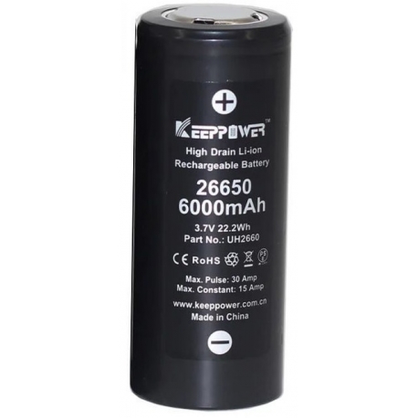 Baterías de Litio 26650 3.7v 6000mA KeepPower Recargable