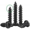 Tornillos 2.6mm Cabeza Redonda Philips Rosca Plásticos, Negro