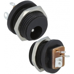 Conectores Jack Alimentación Hembra Panel con rosca y tuerca 5.5mm Cliff