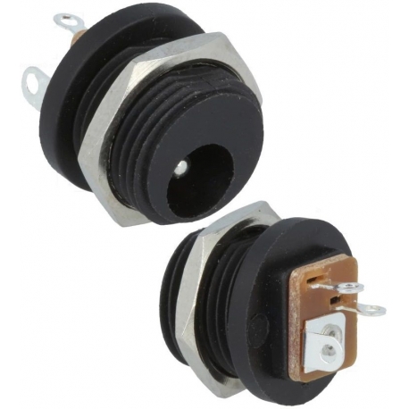 Conectores Jack Alimentación Hembra Panel con rosca y tuerca 5.5mm Cliff